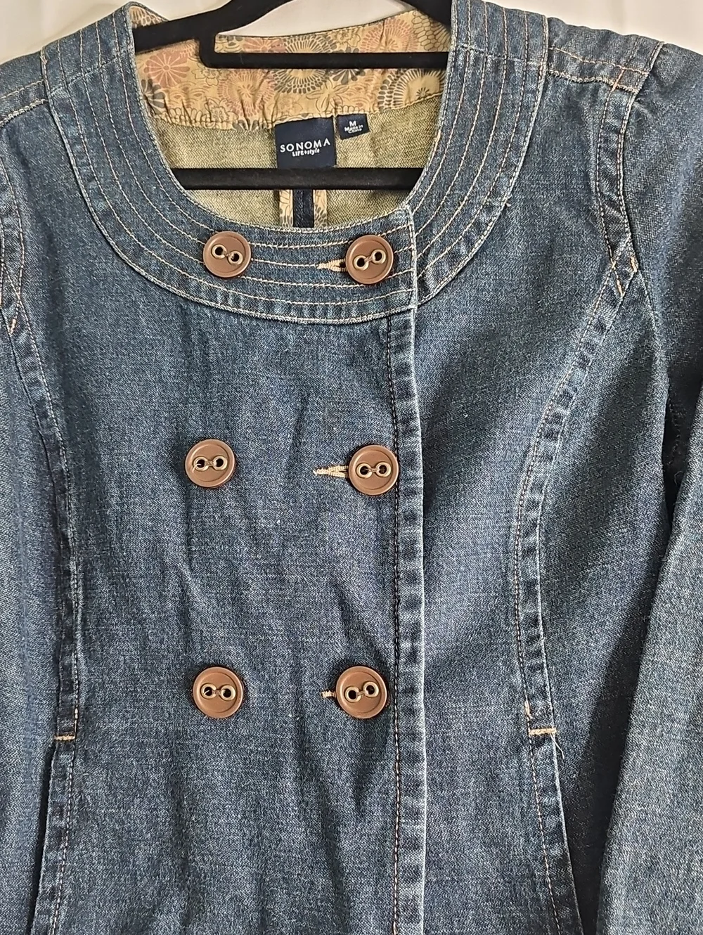 SONOMA Denim Double-Breasted Jacket - Dark Blue - Picture 2 of 9